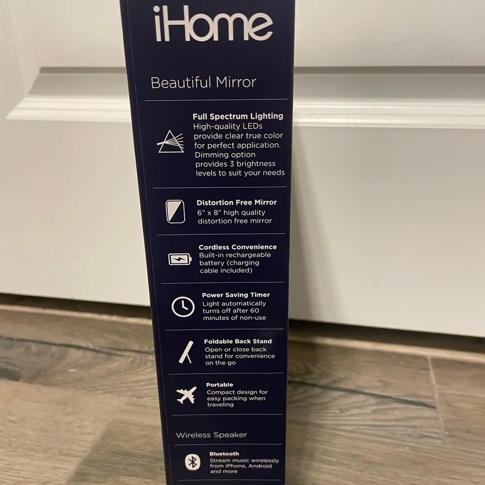 iHome Bluetooth Wireless Speaker Portable Mirror